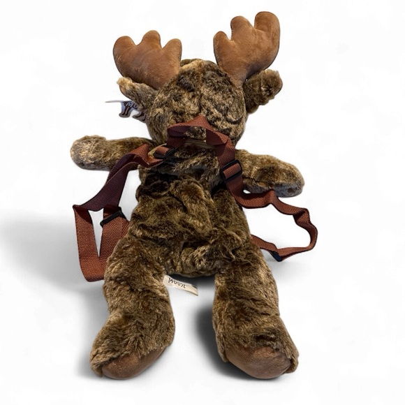 NWT! Soft Plush Moose Backpack – 22” main image 2